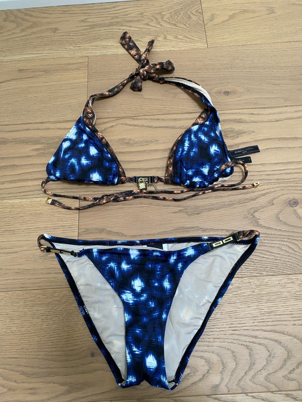 BCBGMaxAzria Bikini Set With Gold Accents - Picture 3 of 14
